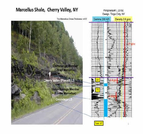 Marcellus Shale Well Log From Tioga County